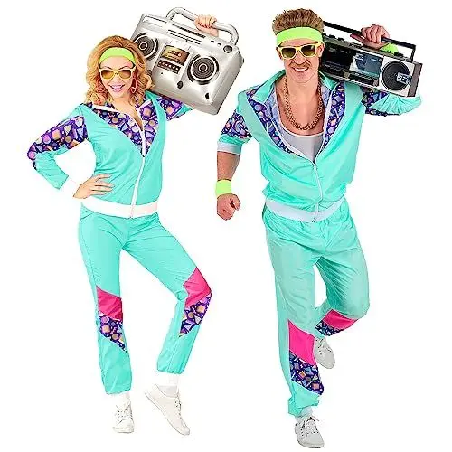 Produktbild: W WIDMANN MILANO Party Fashion - Kostüm Trainingsanzug, 80er Jahre Outfit, Jogginganzug, Bad Taste Outfit, Faschingskostüme