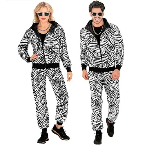 Produktbild: W WIDMANN MILANO Party Fashion - Kostüm Trainingsanzug, Tiermuster, Animal Print, 80er Jahre Outfit, Jogginganzug, Faschingskostüme