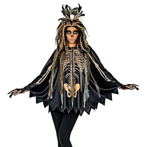 Produktbild: W WIDMANN MILANO Party Fashion - Kostüm Voodoo Priesterin, Poncho, Umhang, Hexenmeisterin, Mottoparty, Halloween