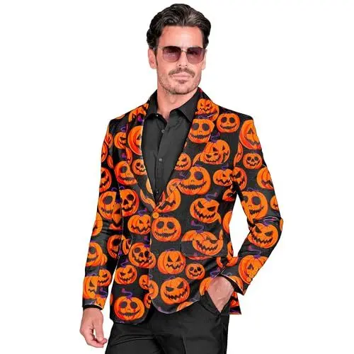 Produktbild: W WIDMANN MILANO Party Fashion - Jackett für Herren, Anzugjacke, leuchtet unter UV-Licht, Halloween Verkleidung