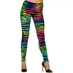 Produktbild: W WIDMANN MILANO Party Fashion - Leggings 80er Jahre, 80s, Disco Fieber, Bad Taste, Streifenmuster, Mottoparty, Karneval