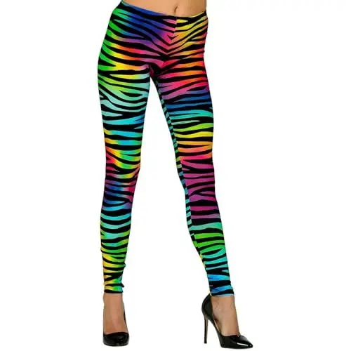 Produktbild: W WIDMANN MILANO Party Fashion - Leggings 80er Jahre, 80s, Disco Fieber, Bad Taste, Streifenmuster, Mottoparty, Karneval