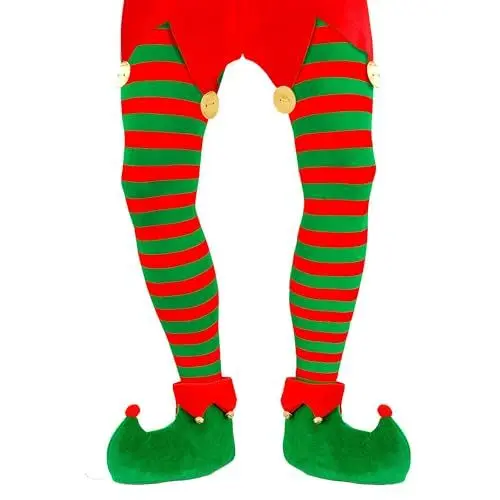 Produktbild: W WIDMANN MILANO Party Fashion - Strumpfhose für Herren, gestreift, 70 DEN, Elfen, Weihnachtsmann, Weihnachten