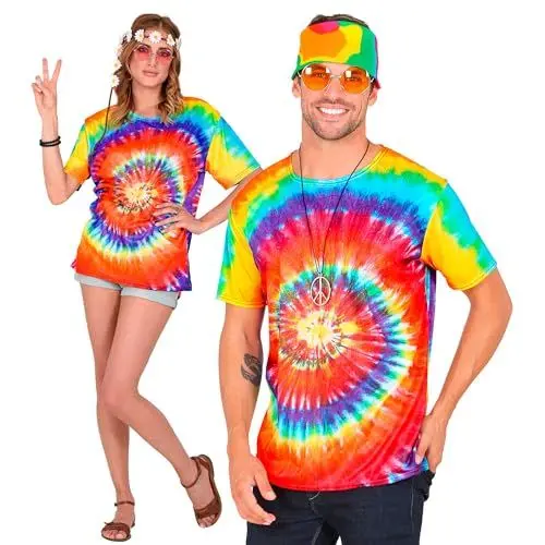 Produktbild: W WIDMANN MILANO Party Fashion - T-Shirt Hippie, Batikshirt, Rastaman, Reggae, Disco, Faschingskostüme