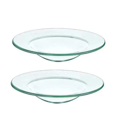 Produktbild: TOPBATHY 2 StüCk Wiederverwendbare Duftlampe Schale, Glas Wax Melt Heater Liner Trays, Aromatherapie ÖL Lampe Schale, Transparent, 12cm