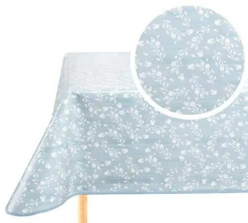 Produktbild: Wachstuch Tischdecke Wachstuchtischdecke Abwaschbar Eckig 140 x 180 cm Entenei blau grün