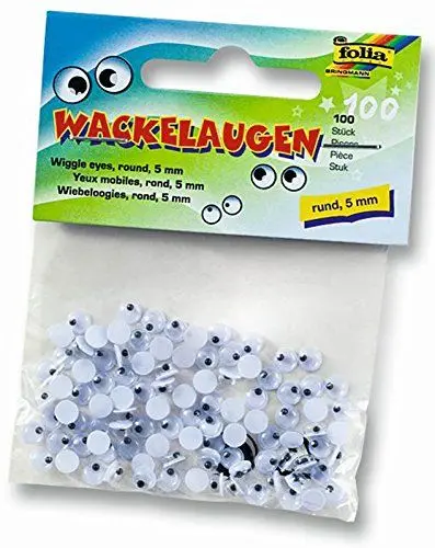 Produktbild: Wackelaugen Ø 5 mm, rund, 100 Stück
