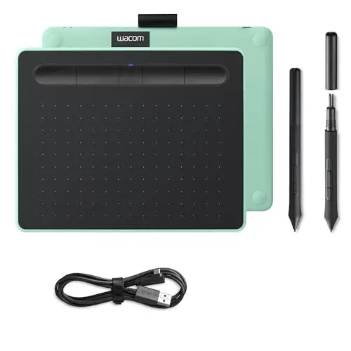 Produktbild: Wacom Intuos S Bluetooth Grafiktablett 2540 lpi 152 x 95 mm USB/Bluetooth Green,Black - Grafiktabletts (Wired & Wireless, 2540 lpi, 152 x 95 mm, USB/Bluetooth, 7 mm, Pen)
