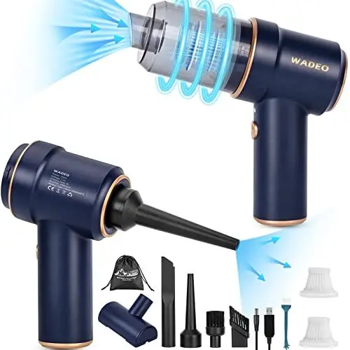 Produktbild: WADEO 3 IN 1 Multifunktionsstaubsauger 9000PA, Handstaubsauger mit LED-Licht kabellos, Tragbarer Autostaubsauger Mini-Staubsauger und Luftgebläse, Nass und Trocken, für Auto/Haustier/Haus