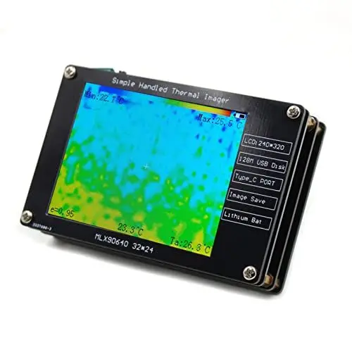 Produktbild: Wärmebild-Infrarotkamera mit 2,8-Zoll-LCD-Bildschirm, Wiederaufladbare Infrarot-Handkamera mit Integriertem Speicher