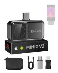 Produktbild: Wärmebildkamera HIKMICRO Mini2 V2 – iOS/Android, 256 x 192 IR-Auflösung, SuperIR, 50° Weitwinkel, USB-C/Lightning (unterstützt iPhone 15)