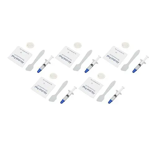 Produktbild: Denash Wärmeleitfähiges Fett, Weit Verbreitet, 5 Stück, Giftige Wärmeleitpaste für CPU, GPU (0,5 ml, 0,04 Unzen)