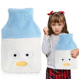 Produktbild: Wärmflasche, 2L Wärmflasche Kinder mit Bezug Niedlich Pinguin, Tier Thermophor mit Auslaufsicherem Gummi, Handwärmer für Kinder und Erwachsene Wärmflaschen für Rücken, Bauch Perioden Schmerzlinderung