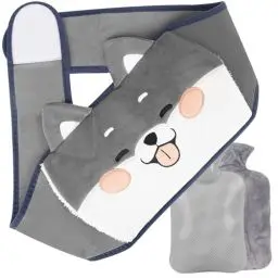 Produktbild: Wärmflaschengürtel 3 in 1 Wärmflasche mit Bezug und weichem Taillenbezug, 1L Wärmeflasche Gummi 122cm Verlängerte Tragbarer Wärmflasche Gürtel für Nacken und Schulter, Rücken, Beine, Taillenwärmung