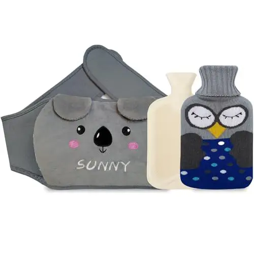 Produktbild: Wärmflaschengürtel wärmeflasche mit kuschelweichem bezug Taillenbezug für Regelschmerzen, Schultern und Rücken Taille Müdigkeit, Nackenschmerzen, Bettflasche für Kinder und Erwachsene (A) (A)