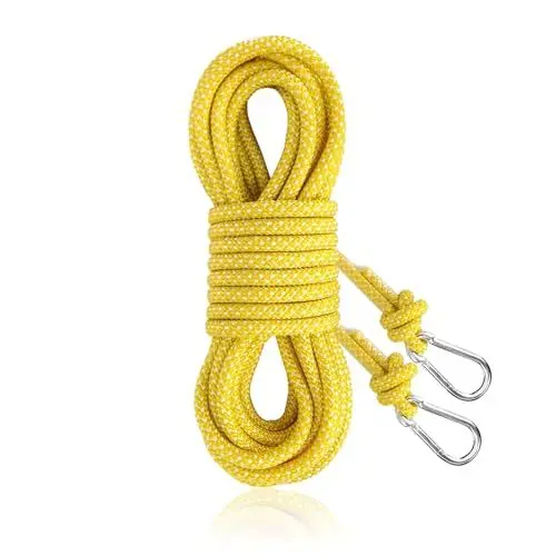 Produktbild: Wäscheleine Extra Stark, 8mm Stabil Wäscheleinen Reißfest und Rostfest 15m Nylon Wäscheseil mit Karabiner für Camping Draußen Balkon