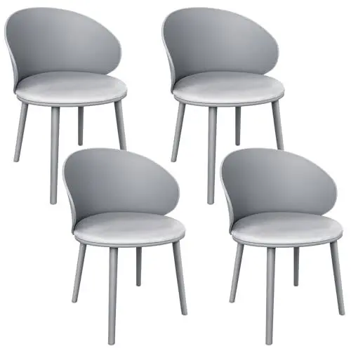 Produktbild: WAFTING Esszimmerstuhl 4er Set, Semi-Wraparound Back Design mit Velvet Schwämme Kissen, Esszimmerstuhl Wohnzimmer Stühle gepolstert Stühle, Gray