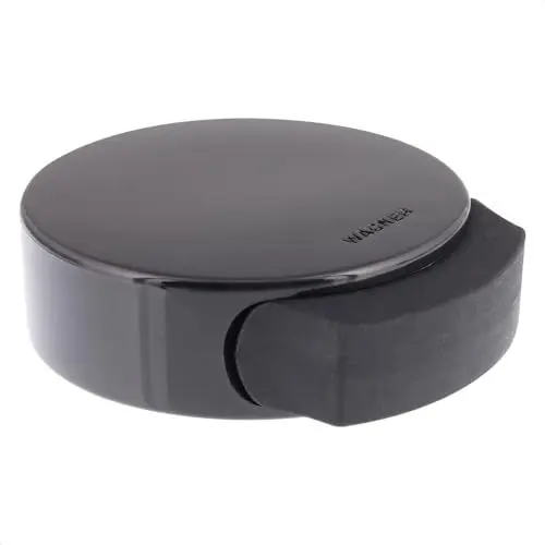 Produktbild: WAGNER Bodentürstopper BLACK DELUXE - Ø 50 x 55 x 17 mm, hochwertiger Kunststoff, Hochglanz schwarz, selbstklebend, rückstandslos entfernbar - 15510611
