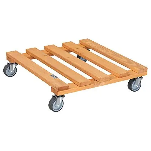 Produktbild: WAGNER Pflanzenroller PALETTI 38 x 38 x 9,5 cm I Kübelroller für Außenbereich + Innenbereich I FSC®-Massivholz, terrakotta, softe Rollen I Tragkraft 120 kg I Made in EU - 20041101