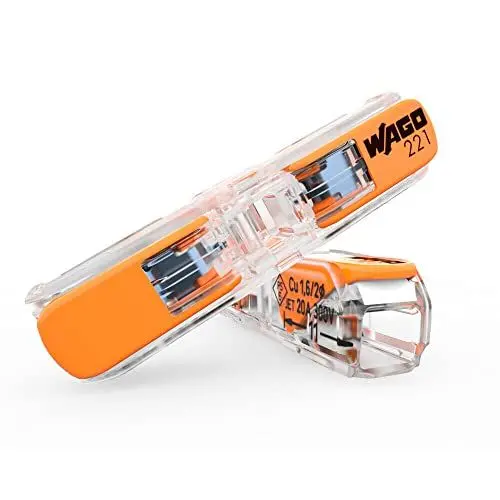 Produktbild: WAGO 2-Leiter Durchgangs-Verbinder mit Hebel 221-2411 | Nennquerschnitt: 4 mm², mit Hebel, 60 Stück, geeignet für alle Leiterarten, von ein-, fein- und mehrdrähtigen Leiter