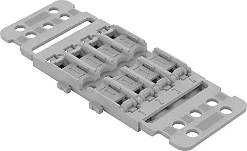 Produktbild: WAGO Befestigungsadapter 221-2504 | Befestigungs-Adapter mit Zugentlastung der Serie 221, 4-fach für Durchgangsverbinder mit Hebel, 5 Stück, für Schraubbefestigung, grau