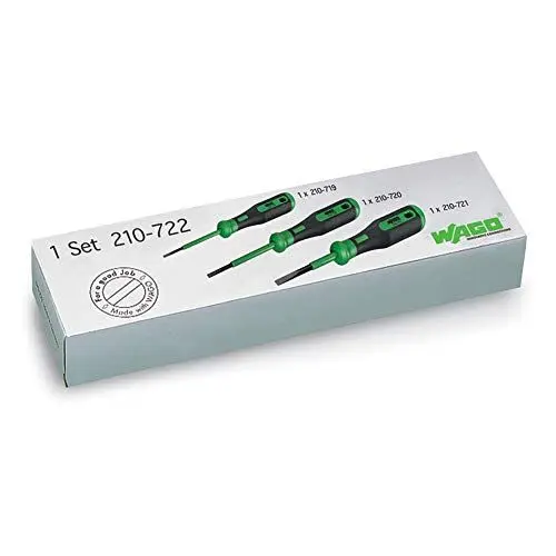 Produktbild: WAGO Betätigungswerkzeug-Set 210-722 | teilisolierter Schaft, Typ 1, Klinge (2,5 x 0,4) mm·· Typ 2, Klinge (3,5 x 0,5) mm·· Typ 3, Klinge (5,5 x 0,8) mm