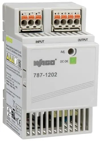 Produktbild: WAGO Compact Stromversorgung 787-1202 | 1-phasig, Power supply Primär getaktet, Hutschienen-Netzteil (DIN-Rail), DC 24 V, 1,3 A, DC-OK LED