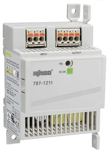 Produktbild: WAGO Compact Stromversorgung 787-1211 | 1-phasig, Power supply Primär getaktet, Hutschienen-Netzteil (DIN-Rail), DC 12 V, 5 A, DC-OK LED