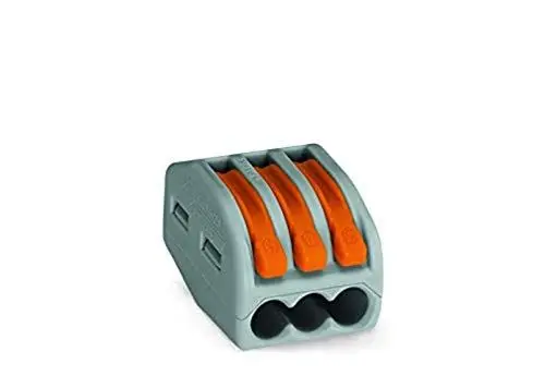 Produktbild: WAGO® Klemme, 3-Leiter bis, 4 mm², Verbindungsklemme mit Hebel, 222-413 (15 Stück)