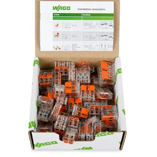 Produktbild: WAGO Verbindungsklemmen-Set 887-995 | 75-teilig, mit verschiedenen Verbindungsklemmen der Serie 221 - für alle Leiterarten, in praktischer wiederverschließbarer Box