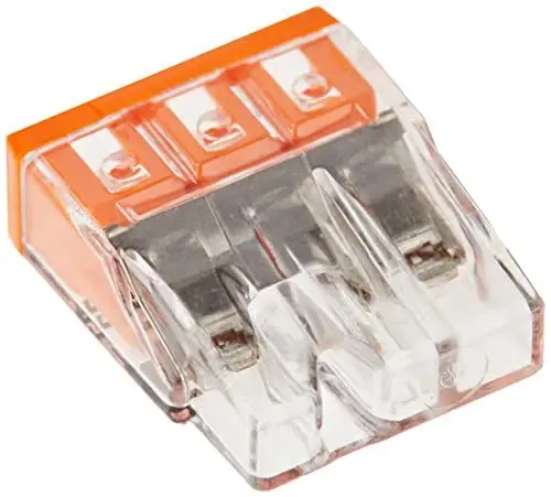 Produktbild: Wago Verbindungsdosenklemme 3polig 2273-203 Compact 0,5-2,5qmm transp./or, Orange, 1x1,5x0,5 cm , 30 Stück