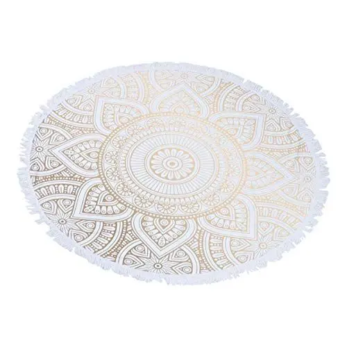 Produktbild: Wakauto Mandala Tapisserie Runde Stranddecke Quaste Werfen Tapisserie Matte Mikrofaser Badetücher Foto Hintergrund Tuch für Badezimmer Meer