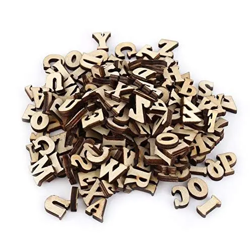 Produktbild: Alphabet-Zahlen-Lernwerkzeug, 200 Kleine Holzzahlen, Glatte Großbuchstaben, Natürliche Holzfarbe, Zum Basteln, Basteln, Dekoration für Sammelalben, Album, 10 Mm Bis 15 Mm(Englischer Brief)