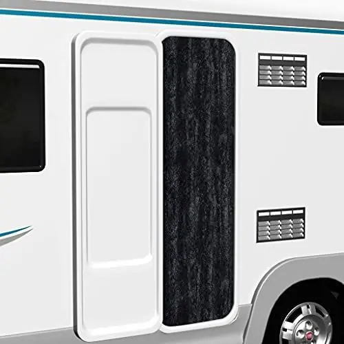 Produktbild: Wakects Flauschvorhang Türvorhang 56 x 185 cm Chenille Fliegenschutz Insektenschutz Wohnwagen Camping abnehmbar insektenschutz fadenvorhang,Anthrazit