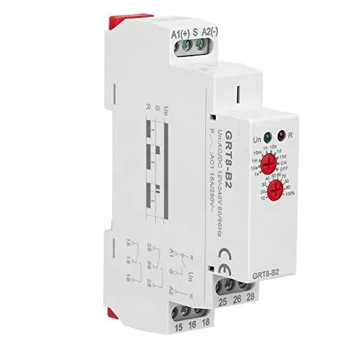 Produktbild: Wakects Multifunktions Zeitrelais, GRT8-B2 Wechselstrom Einzelfunktion Zeitrelais AC230,AC/DC 12V-240V,für inschaltverzögerung und Verzögerungsabschaltung (AC/DC12V-240V)