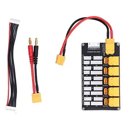 Produktbild: Wakects Parallel ladeplatine,Lipo Akkuladeplatine Parallel XT30 XT60 Stecker Multi 2‑6S Lithium Unterstützt 5 Akkupacks,für IMAX B6,ISDT Q6 Pro,D2,T8 Ladegerät