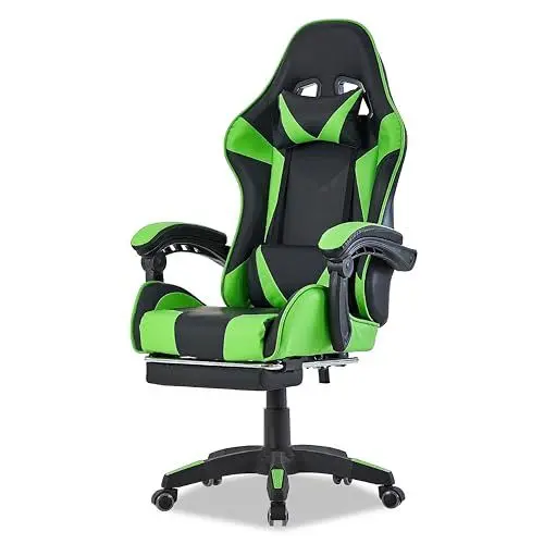Produktbild: Walden Gaming Stuhl ergonomisch Office Chair bürostühle Gaming Chair Rückenlehne Sitzhöhe verstellbar Drehstuhl Racing Office Computer Ergonomic Video Game Chair (GRÜN)