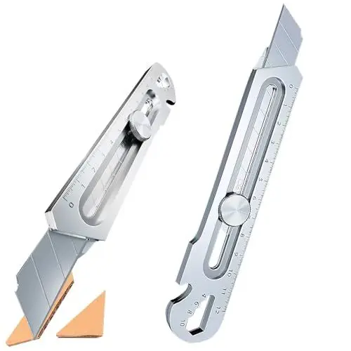 Produktbild: Waldspring Mehrzweck Gebrauchsmesser Edelstahl, Cuttermesser Profi, Allzweckmesser Cuttermesser Metall, Multifunktion Teppichmesser Profi