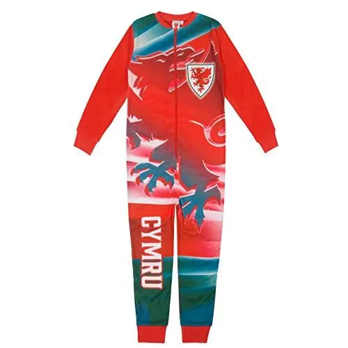Produktbild: Wales FAW - Jungen Schlafanzug-Einteiler aus Fleece - Offizielles Merchandise - Geschenk für Fußballfans - 12-13 Jahre