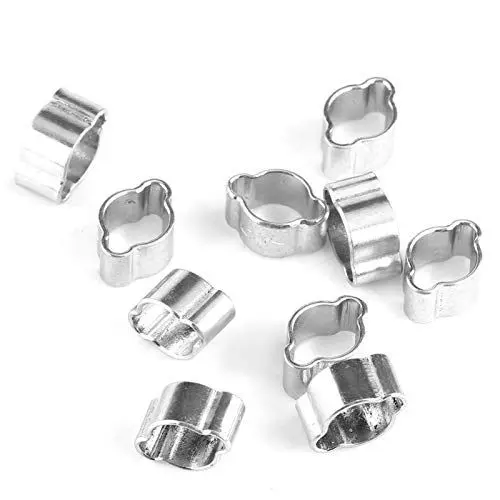 Produktbild: Walfront 10 STÜCKE Doppelohr-Schlauchschellen, Edelstahl, Verzinkt, O-Clips, 2 Ohren, Schlauchschelle, Silikonkautschuk-Schläuche, Befestigungselemente für Fule-Benzinrohr(5-7MM)