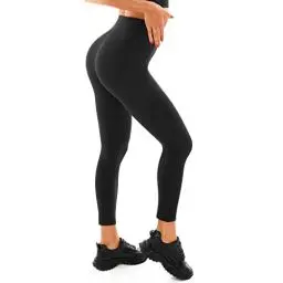 Produktbild: Walifrey Fitness-Leggings für Damen, hohe Taille, Training, Fitnessstudio, Sport, Schwarz, S-M