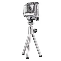 Produktbild: Walimex WT-070 Mini Stativ 26 cm mit 360° Kugelkopf, Aluminium Kamerastativ mit 1/4 Zoll Gewinde, Tischstativ mit Gummifüßen, Dreibeinstativ für Foto und Video, Tripod für Action Cams und GoPro