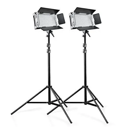 Produktbild: Walimex Pro 500 On Location Lightning Set (2x dimmbare LED-Flächenleuchte, 2x WT-806 Lampenstativen inkl. Transporttasche)