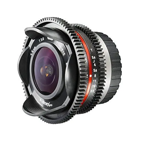 Produktbild: Walimex Pro 7,5mm 1:3,8 VCSC Fish-Eye Foto/Video Objektiv für Micro Four Thirds Objektivbajonett schwarz (manueller Fokus, für APS-C Sensor gerechnet, UMC vergütete Glaslinsen, feste Gegenlichtblende)