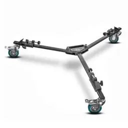 Produktbild: Walimex Pro EI-9901 Video-Pro-Stativ inkl. Stativwagen WT-600 (max. Höhe 138 cm, Videoneiger, Mittelspinne, Belastbarkeit 6 kg und Stativtasche), Schwarz
