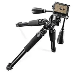 Produktbild: Walimex Pro FT-665T Pro Stativ (mit 3D-Neiger, Extrem Stabil, max. Belastbarkeit: Stativ 12kg. Neiger 6kg, 3 Beinsegmente, Stativbeindurchmesser 32, 28, 24mm, 3 Schaumstoffgriffe, Libelle und Kompaß, inkl. großer Tasche, 198 cm), Schwarz