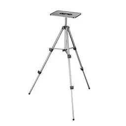 Produktbild: Walimex Pro Laptop Stativ 140 cm - stabiler komfortabler Beamer und Notebook Ständer mit Laptop + Projektorplatte, höhenverstellbar, Höhe max. 140 cm, Aluminium, sehr stabil, mit Tasche