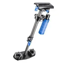 Produktbild: Walimex Pro StabyPod XS Schwebestativ Steadycam zur Stabilisierung von DSLR-Kameras (Größe max. 40 cm, Carbon, Schnellwechselplatte, Gegengewichte, Tasche)