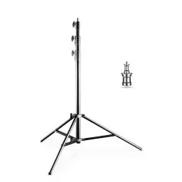 Produktbild: Walimex pro AIR Jumbo 290 Lampenstativ 290cm - luftgedämpftes Lichtstativ Aluminium, 2,9m max Höhe 20 kg Traglast, stabil & komfortabel Leuchtenstativ für Film Fotografie Studio Outdoor