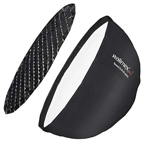 Produktbild: Walimex pro Studio Line Beauty Dish Softbox QA65 für Elinchrom – Beauty Dish Lichtformer, 65cm Ø, 35cm tief, faltbar, mit Grid, Innen- und Außendiffusor, Speedring, für Speedlite Studioblitz